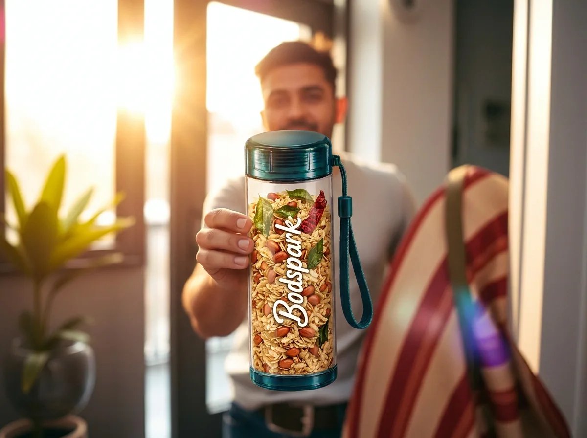 BodSpark snack bottle for left home without breakfast